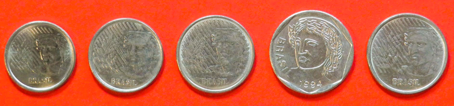Brazil - Set 9: 1/5/10/25/50 Centavos, 1994-1997, circulated (used / vf)