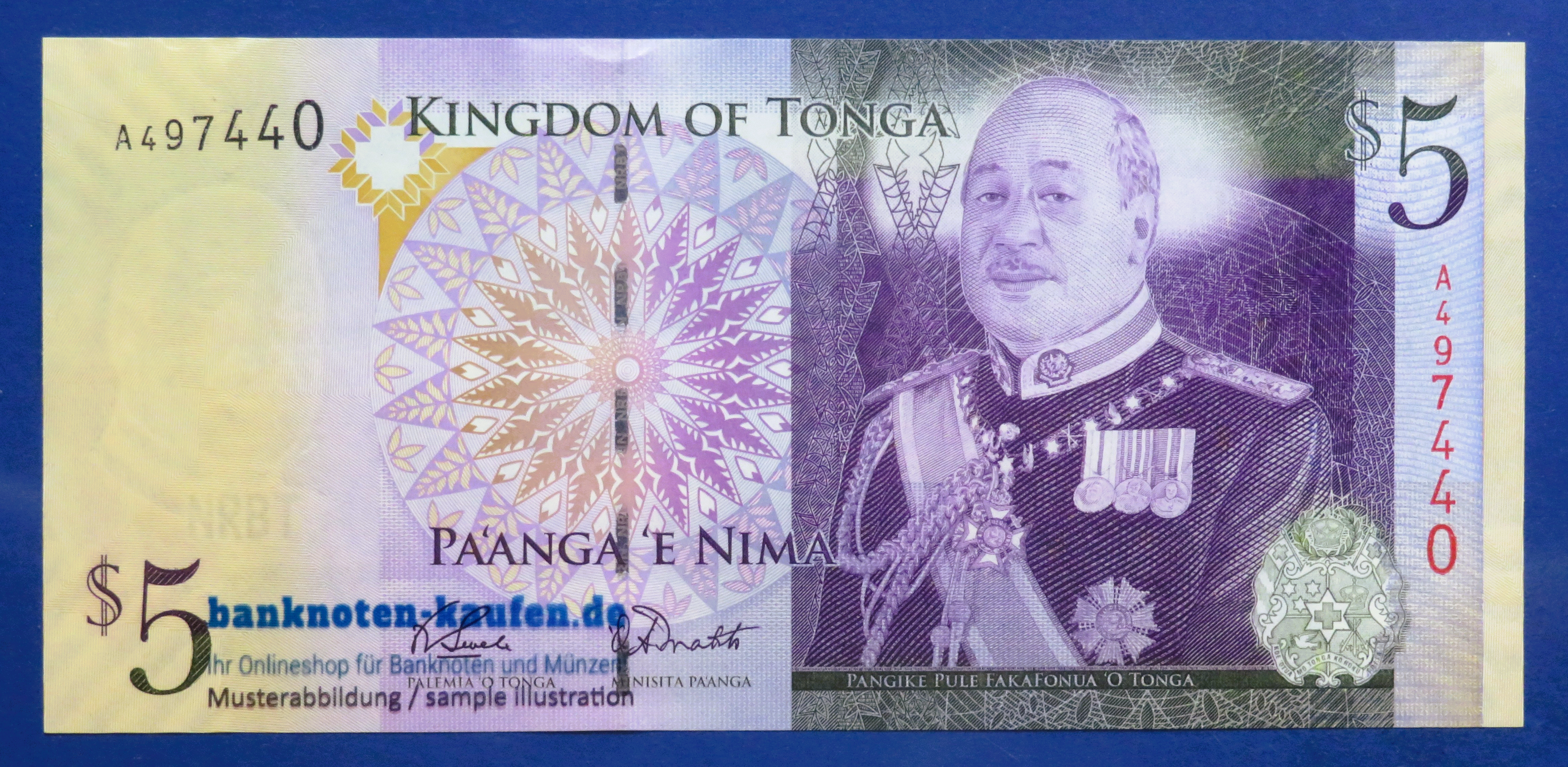 Tonga, 5 Pa`anga, 2009ND, uncirculated (UNC), P-39
