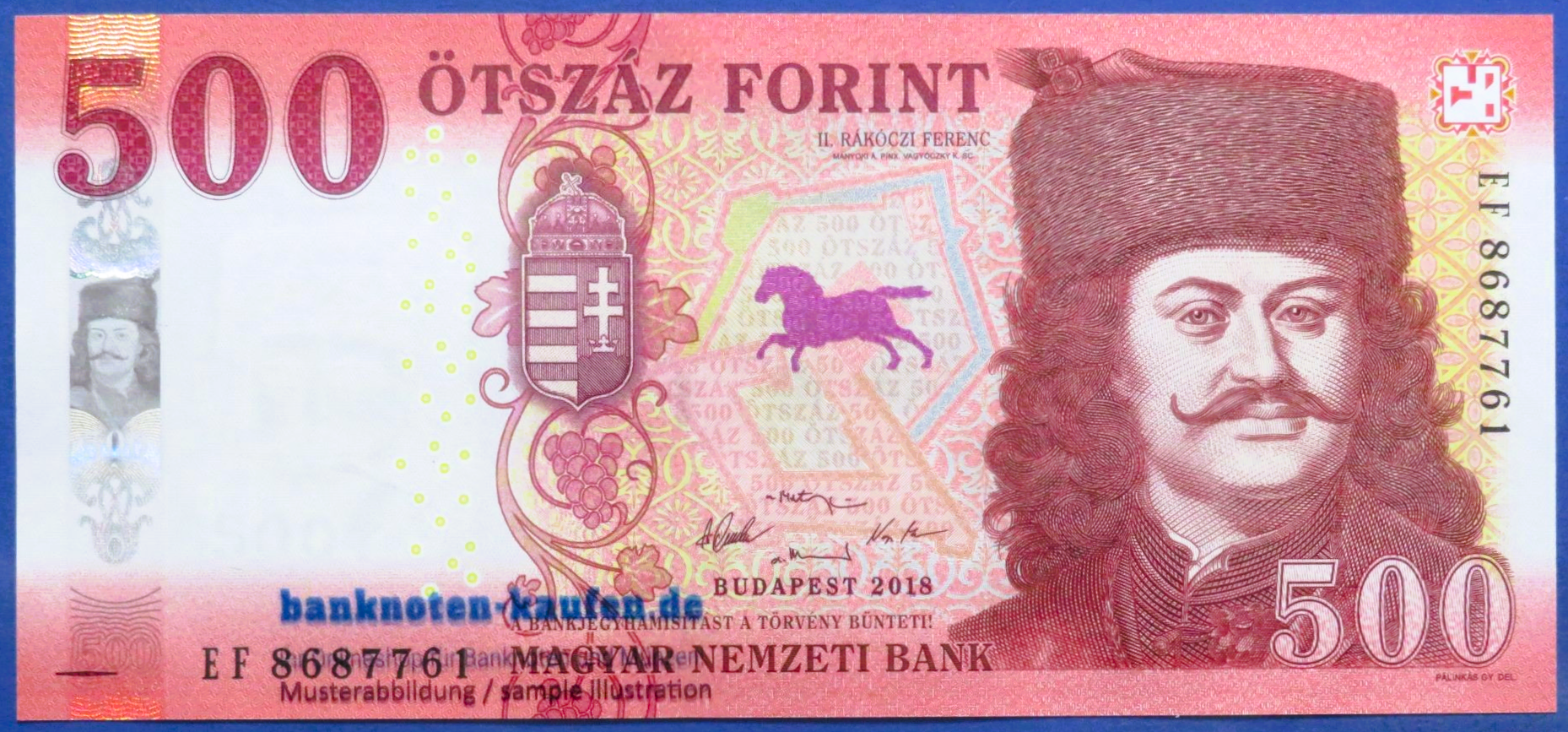 Ungarn, 500 Forint, 2018, kassenfrisch (UNC), P-202a