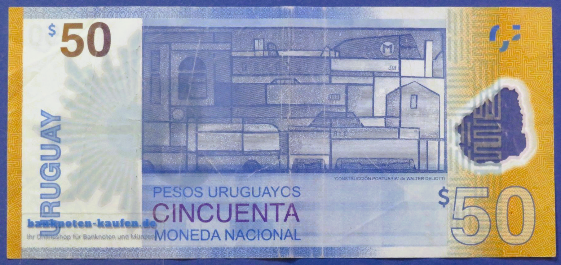 Uruguay, 50 Pesos Uruguayos, 2017, circulated (USED / F), Polymer, Commemorative issue, P-100