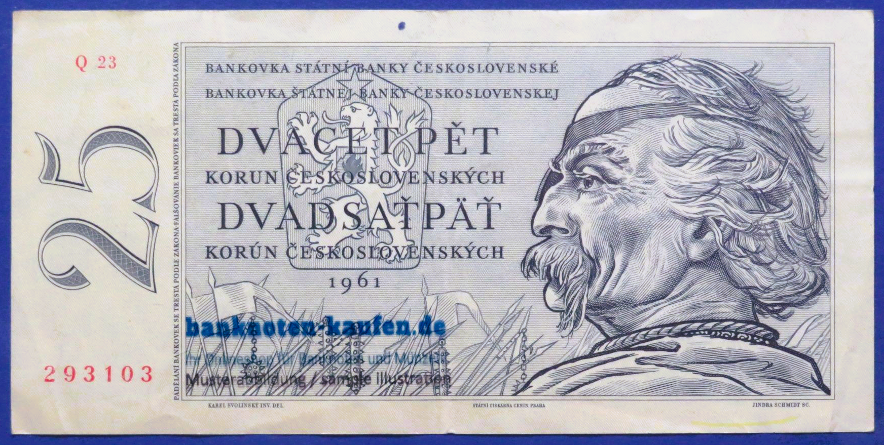 Tschechoslowakei, 25 Koruny, 1961,  gebraucht (USED / VF), P-89b