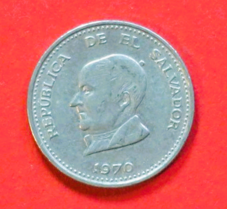 El Salvador: 25 Centavos, 1970, gebraucht (used / ss), # 38