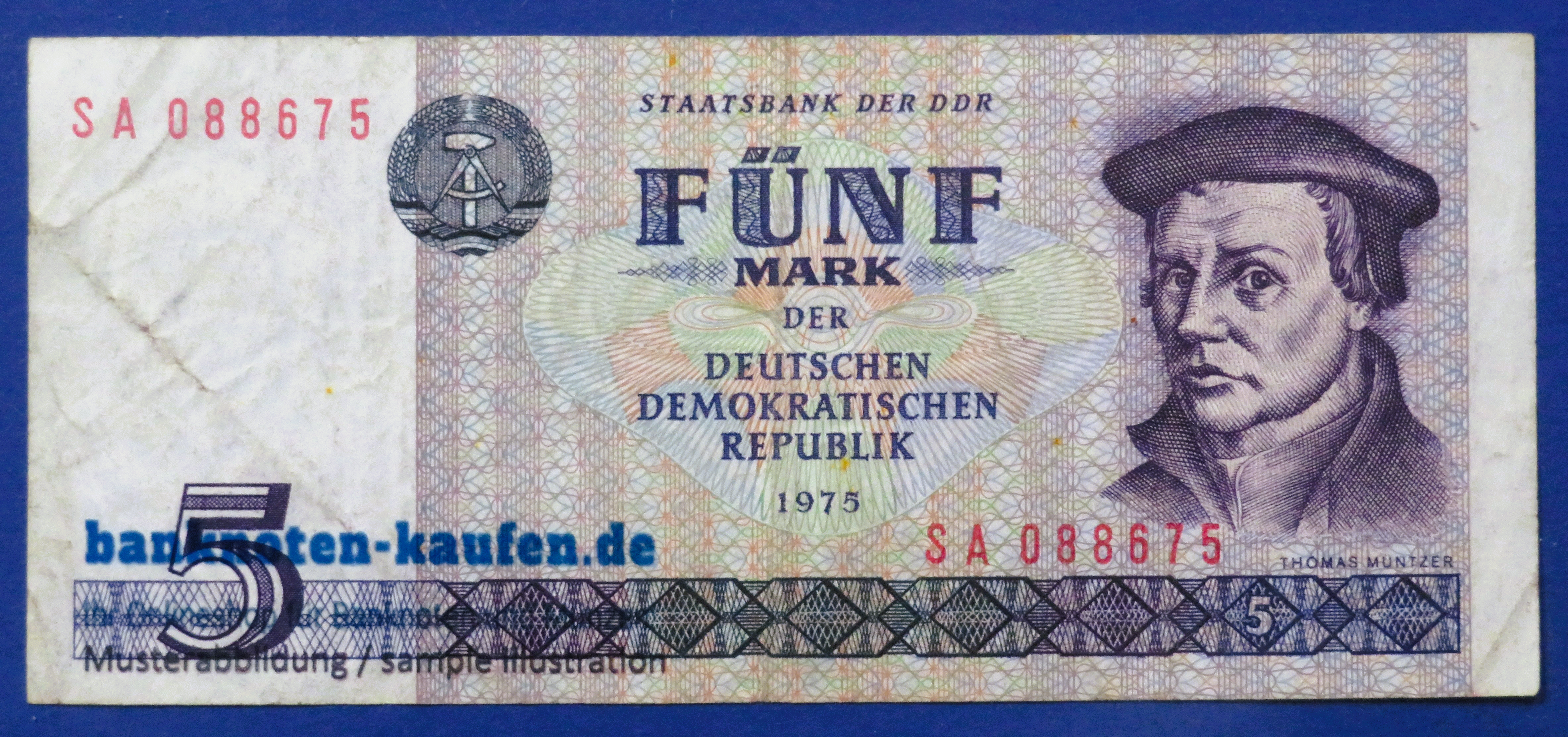 Germany-Democratic Republic (GDR), 5 Mark, 1975, circulated (USED / VF-), P-27b