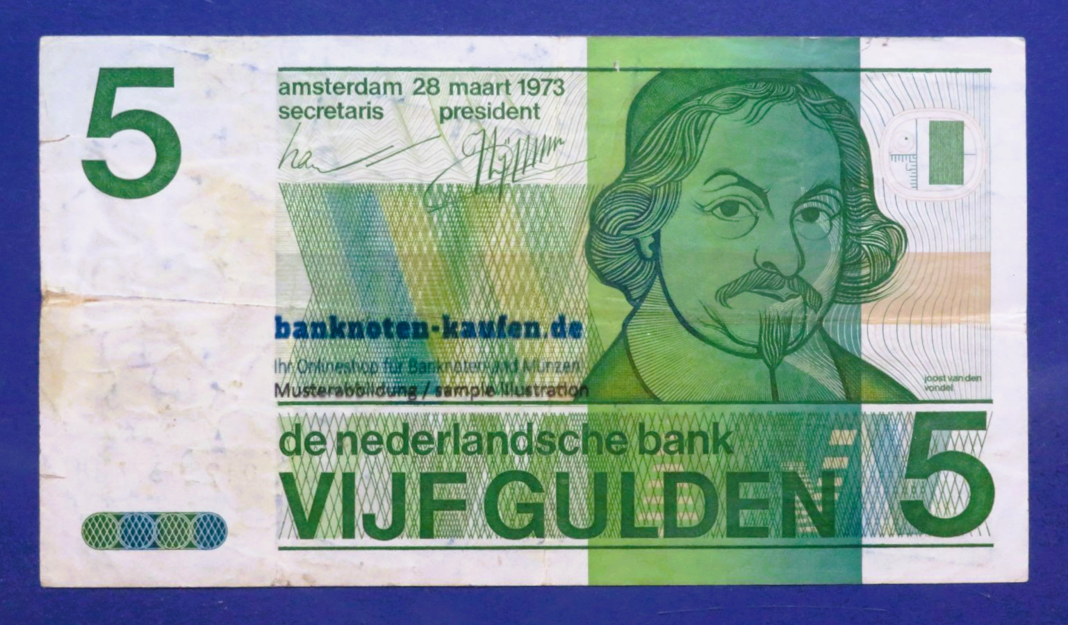 Niederlande, 5 Gulden, 1973, gebraucht (USED / F), P-95