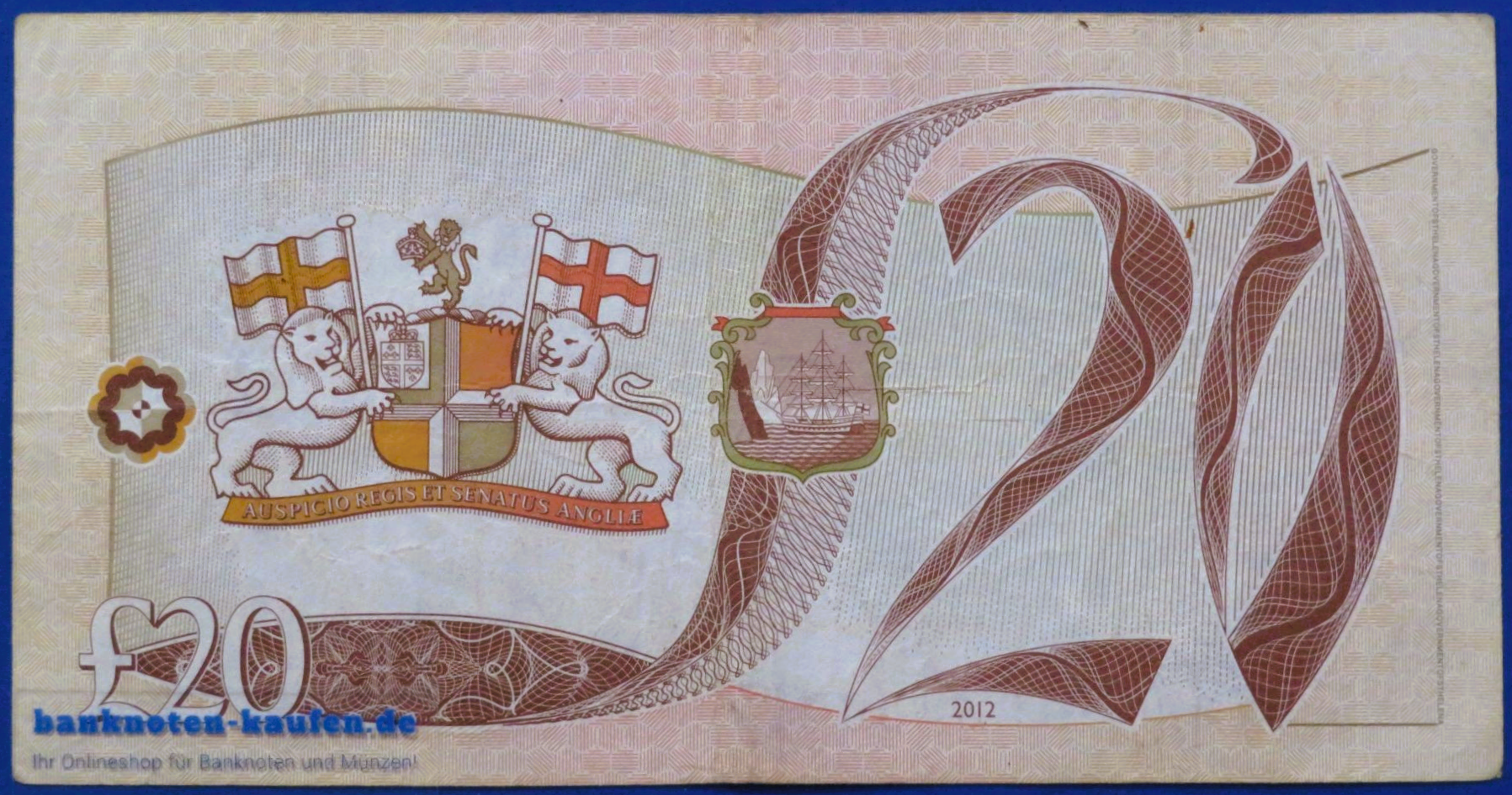 St. Helena, 20 Pounds, 2012, circulated (USED / VF-), P-13b