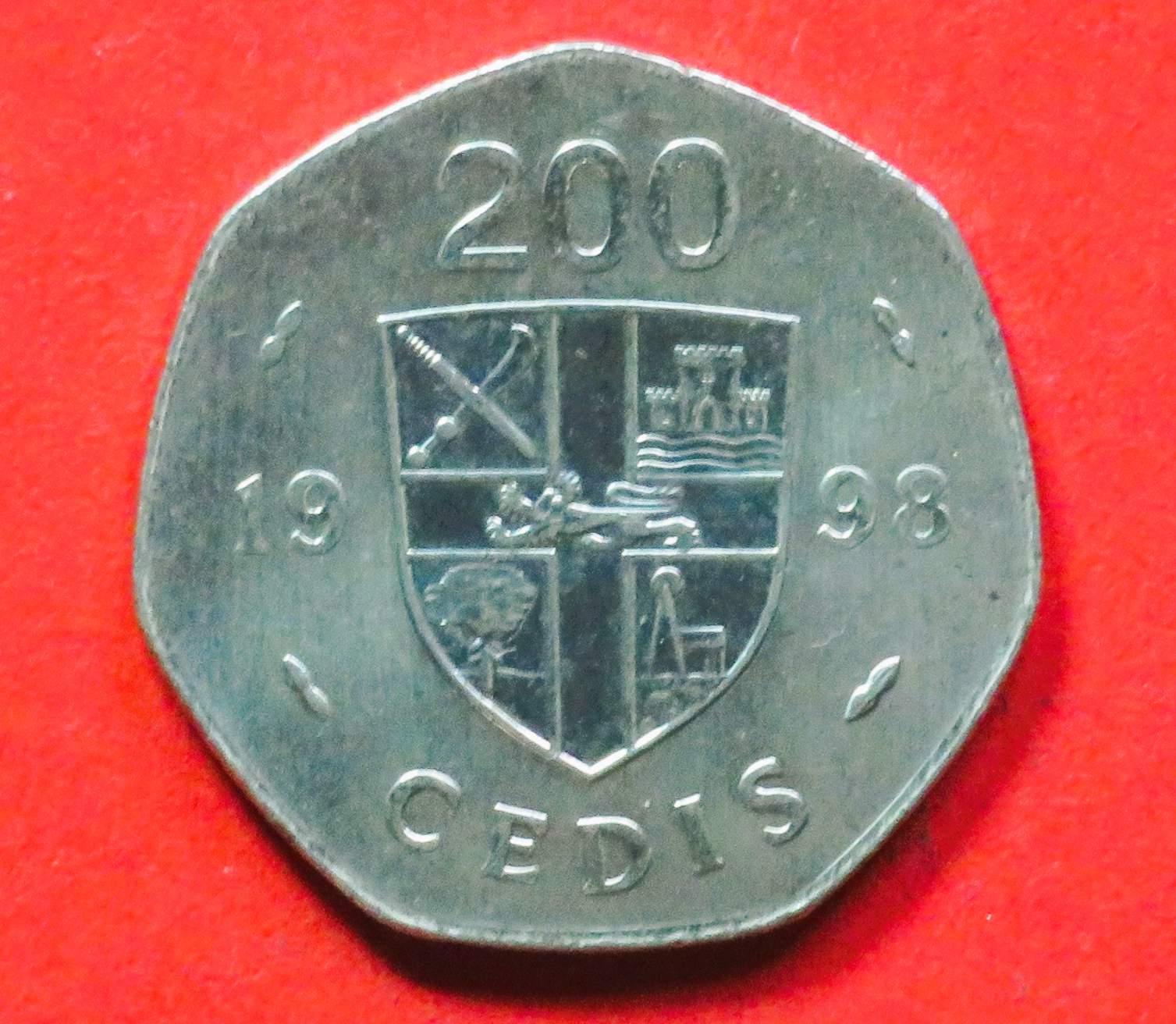 Ghana: 200 Cedis, 1996-1998, gebraucht (used / vz), # 34