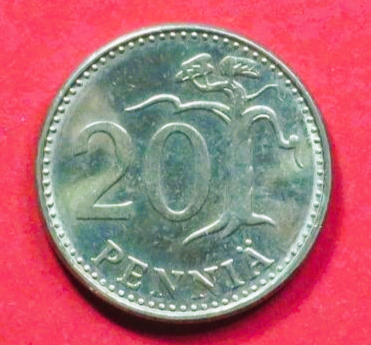 Finnland:  20 Penniä, 1963-1990, gebraucht (used / vz), # 49