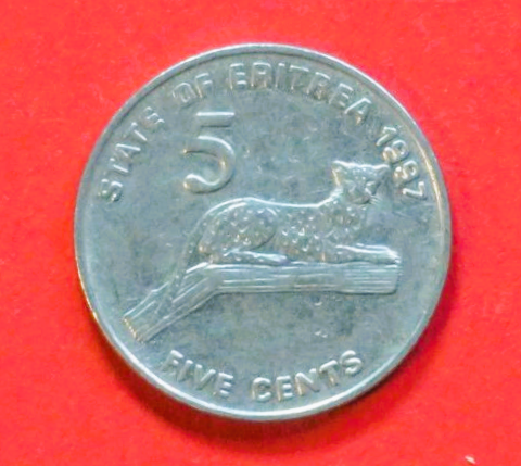 Eritrea: 5 Cents, 1997, gebraucht (used / ss), # 44