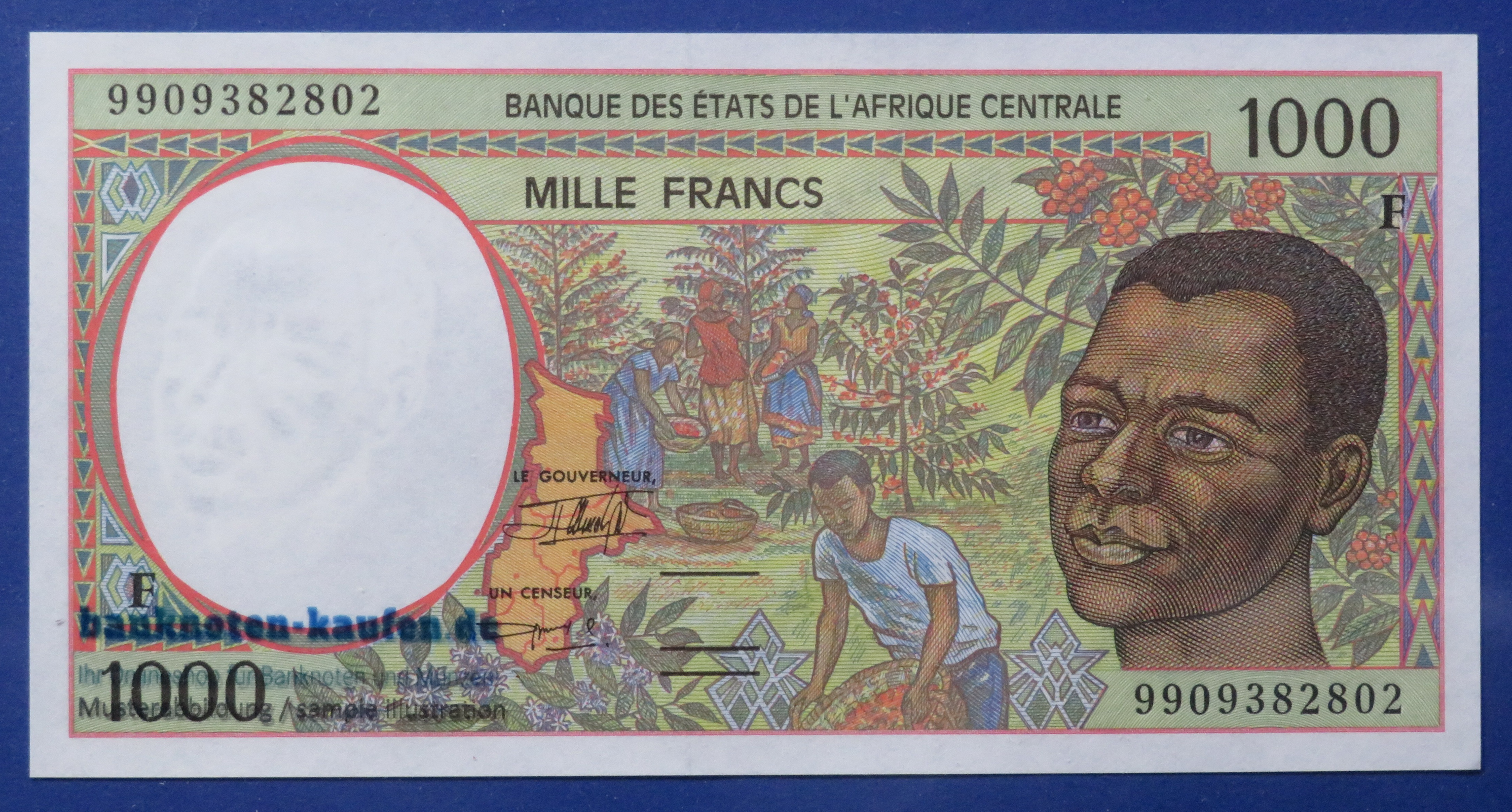 Central African States - 1,000 Francs, 1999,  about uncirculated (AU), P-302Ff