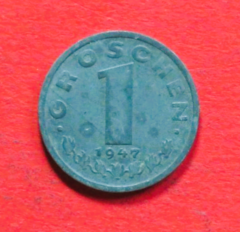 Österreich:  1 Groschen, 1947, gebraucht (used / ss), # 63