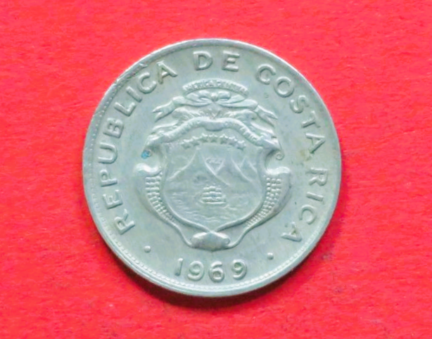 Costa Rica: 25 Centimos, 1967-1978, gebraucht (used / ss), # 43