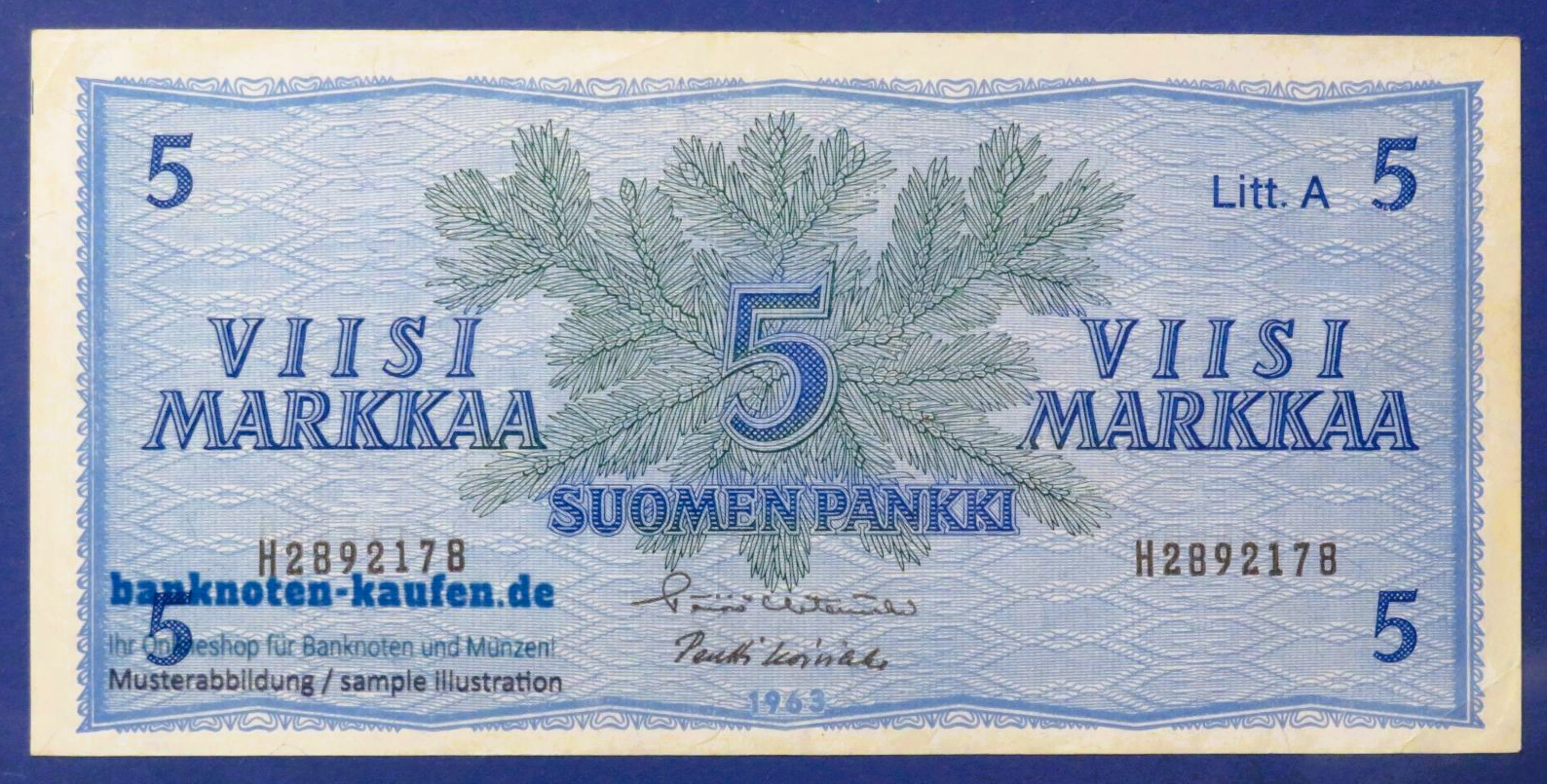 Finland, 5 Markkaa, 1963, circulated (USED / VF+), P-104