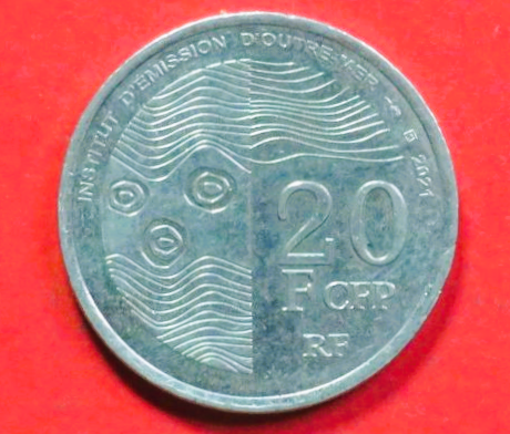 französisch Polynesien: 20 Francs, 2021+, gebraucht (used / ss-vz)
