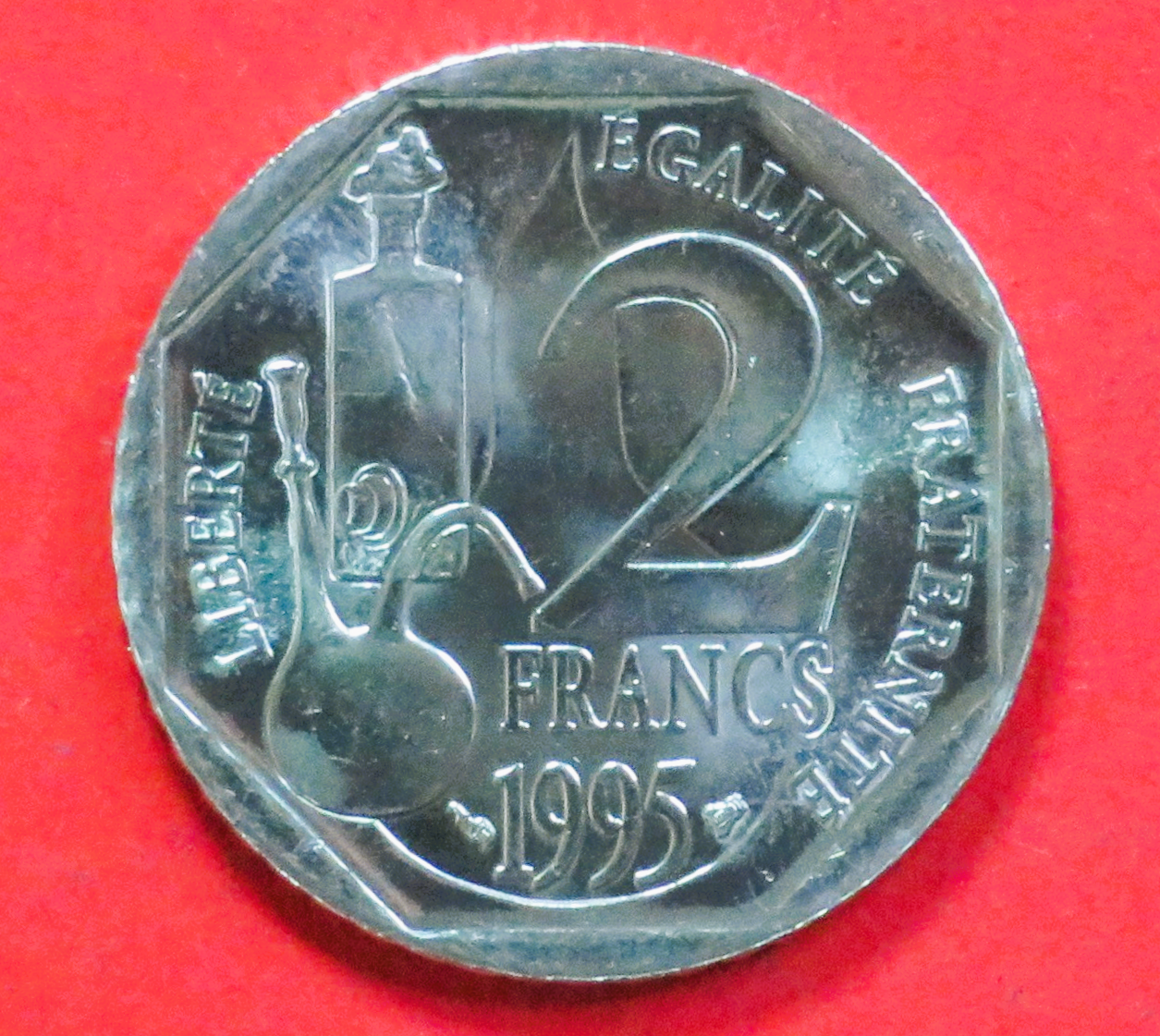 Frankreich:  2 Francs, 1995, gebraucht (used / ss+), Gedenkausgabe, # 384