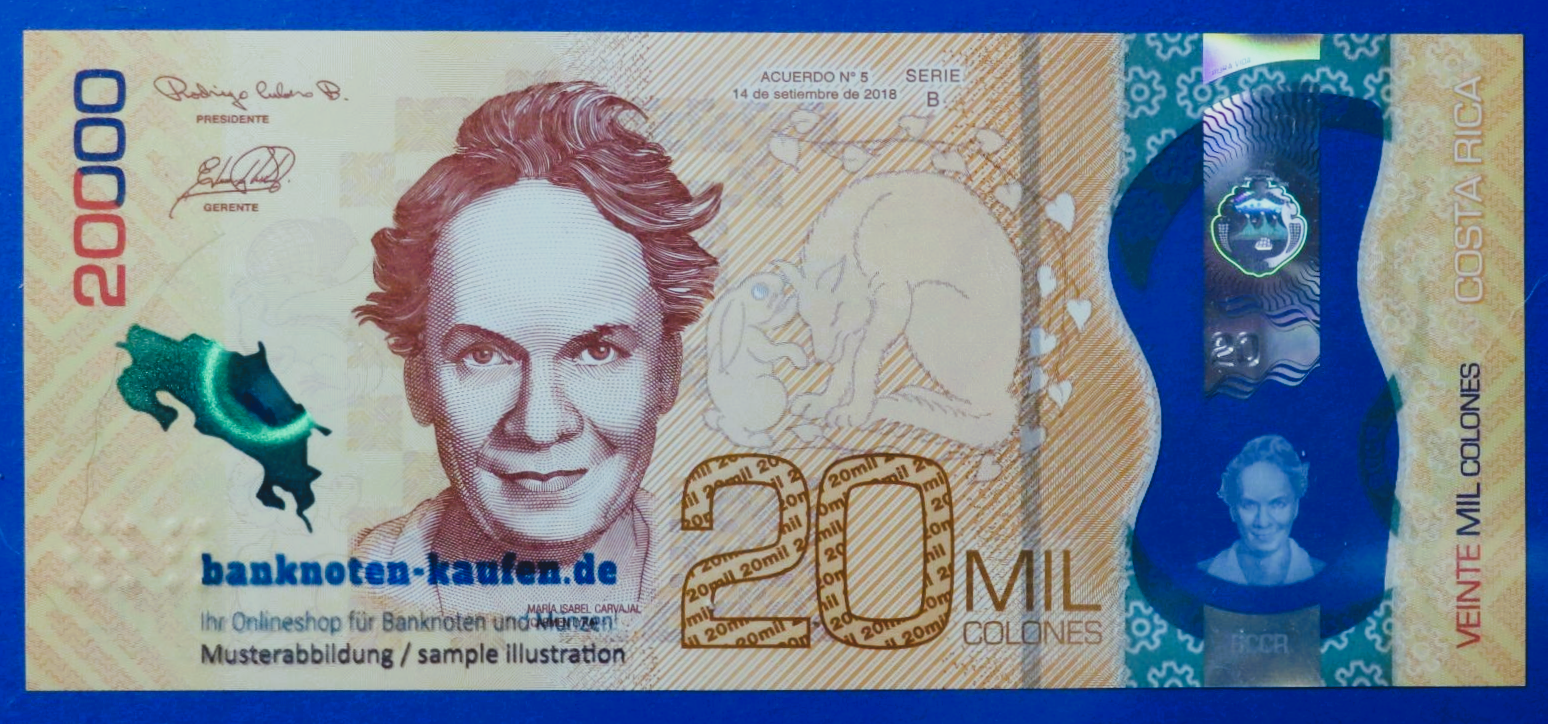 Costa Rica - 20,000 Colones, 2018, uncirculated (UNC), Polymer