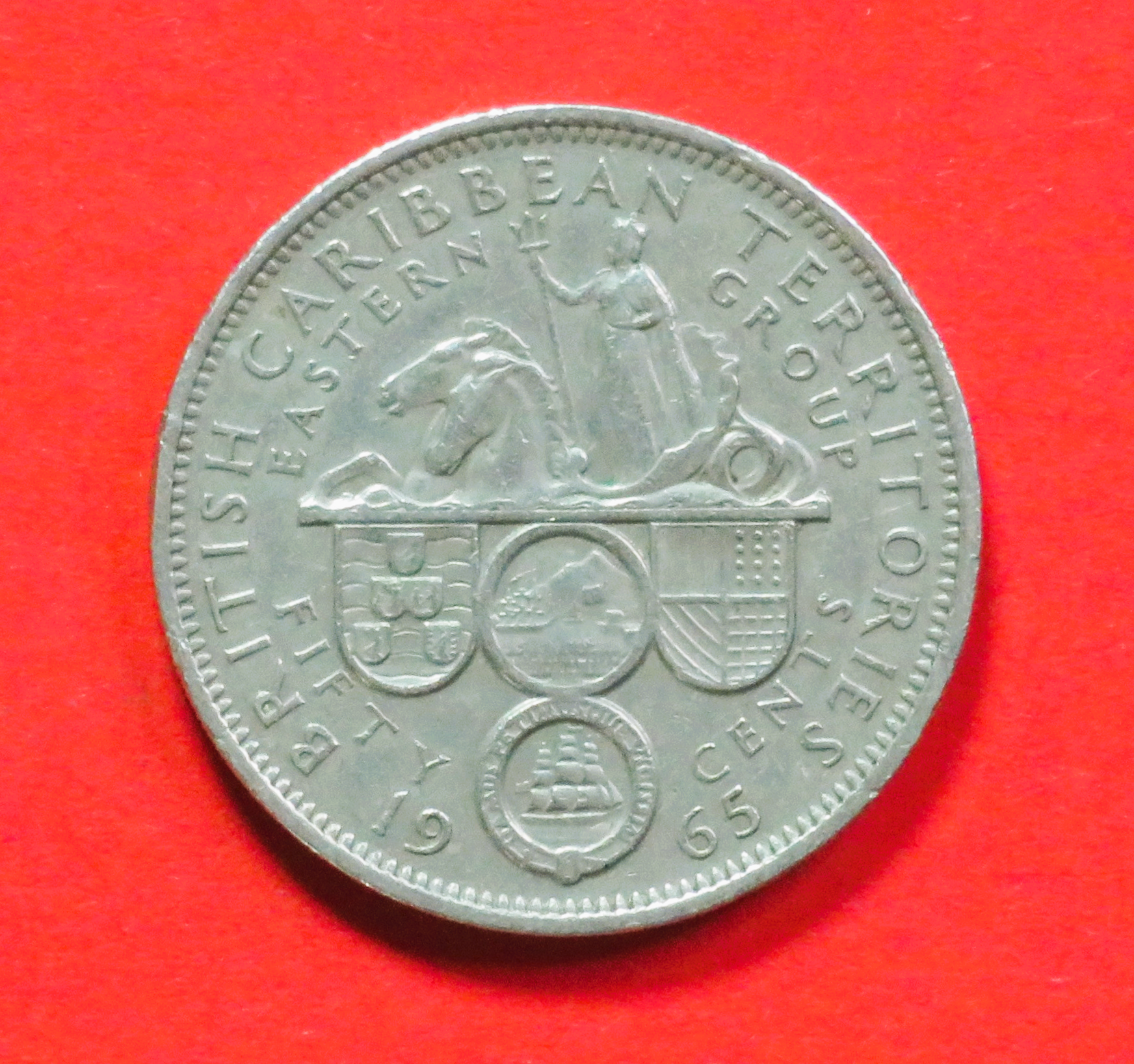Ostkaribische Staaten: 50 Cents, 1955-1965, gebraucht (used / ss), # 7