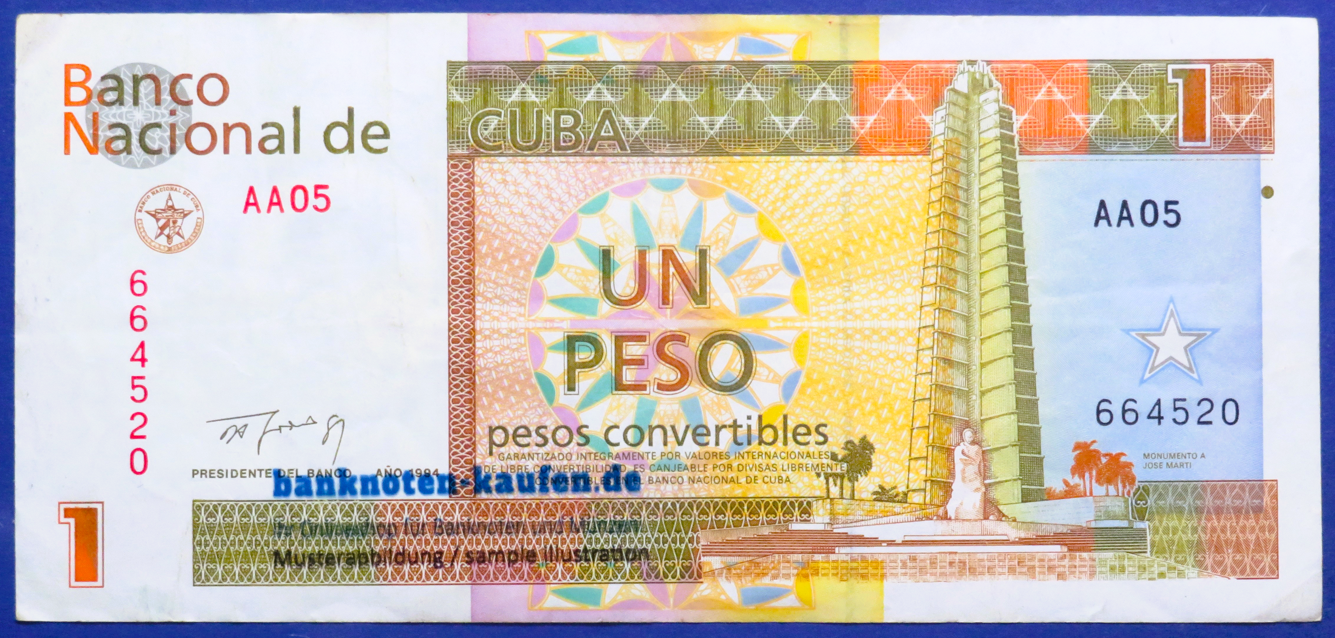Karibik, 1 Peso convertible, 1994, gebraucht (USED / VF)