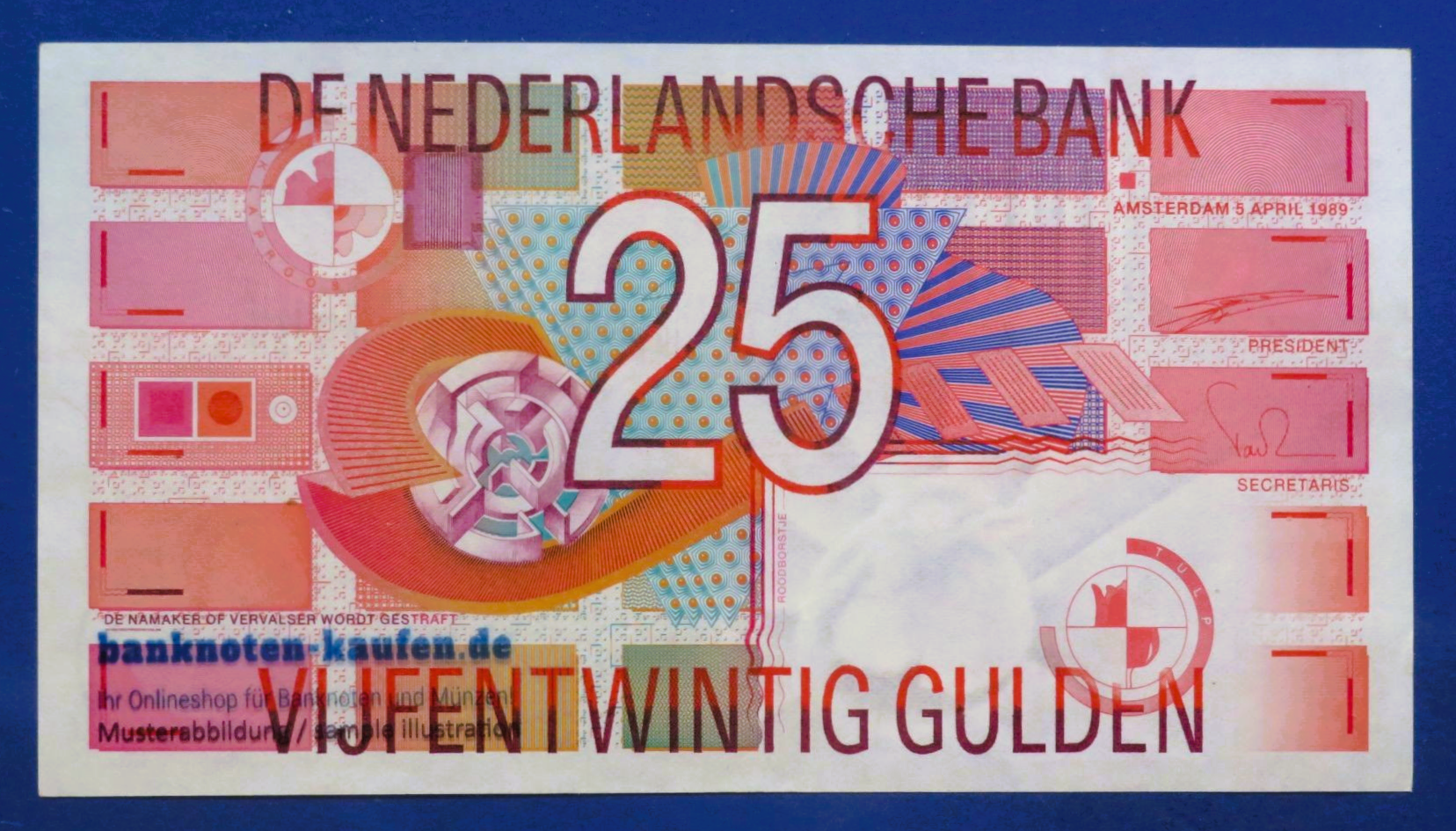 Niederlande, 25 Gulden, 1999, fast kassenfrisch (AU), P-100