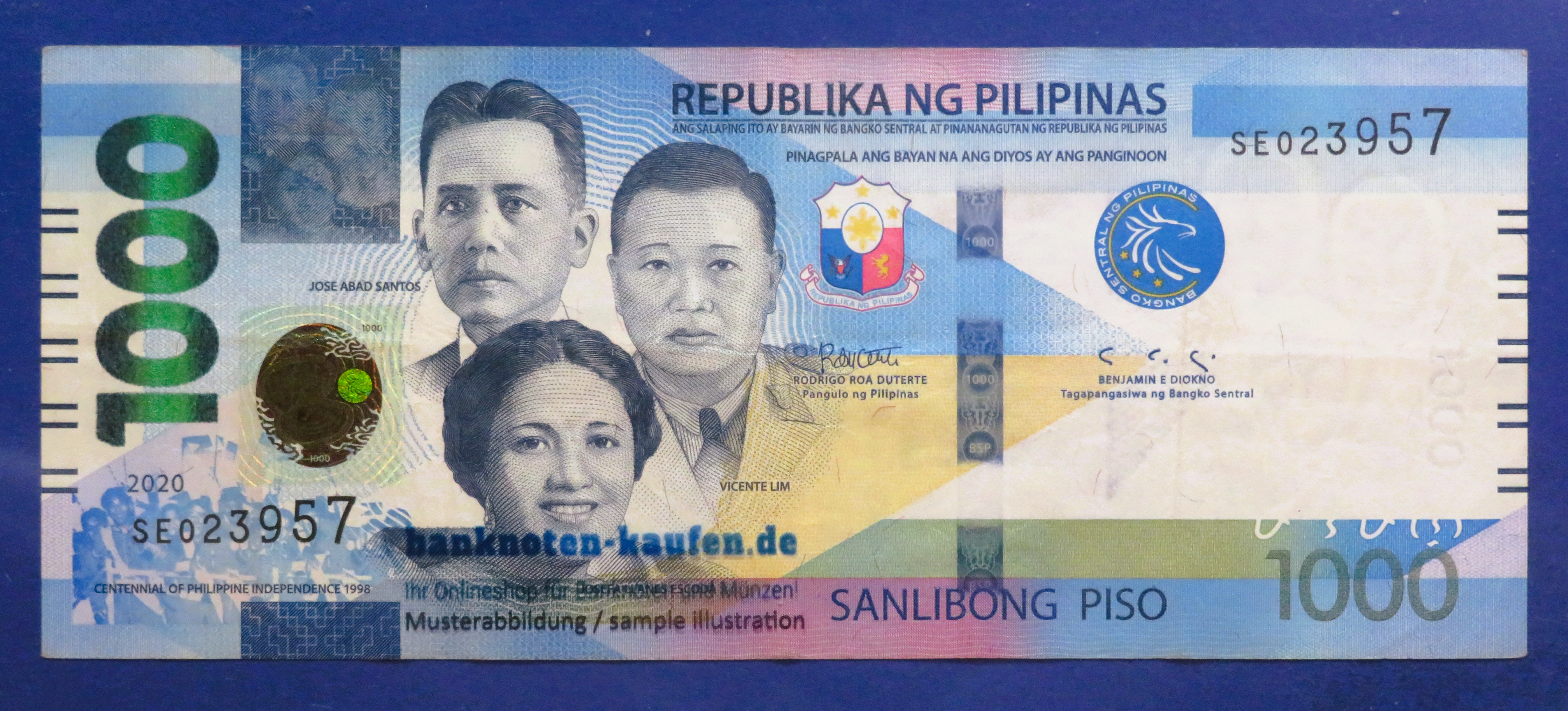 Philippines - 1,000 Piso, 2020, circulated (USED / VF), P-228