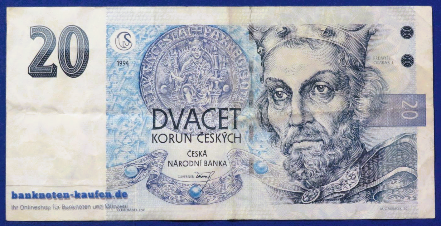 Czech Republic, 20 Korun, 1994,  circulated (USED / VF), P-10a