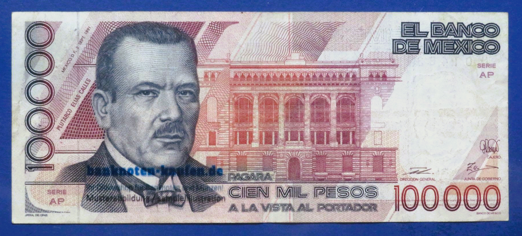 Mexiko, 100.000 Pesos, 1991, gebraucht (USED / VF), P-94b