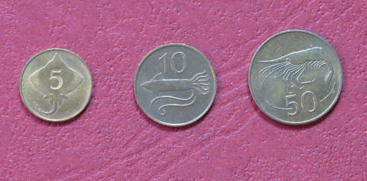 Iceland - Set 2: set of 3 coins, 5-50 Aurar, 1981, circulated (USED / vf)  