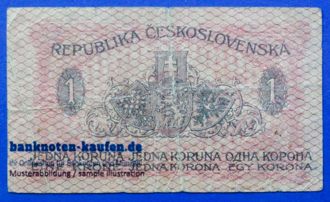 Czechoslovakia, 1 Koruna, 1919,  circulated (USED / VG-F), P-6