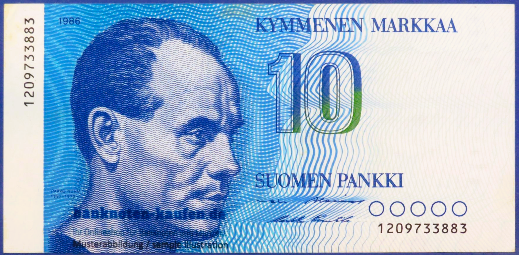 Finnland, 10 Markkaa, 1986, gebraucht (USED / VF), P-113