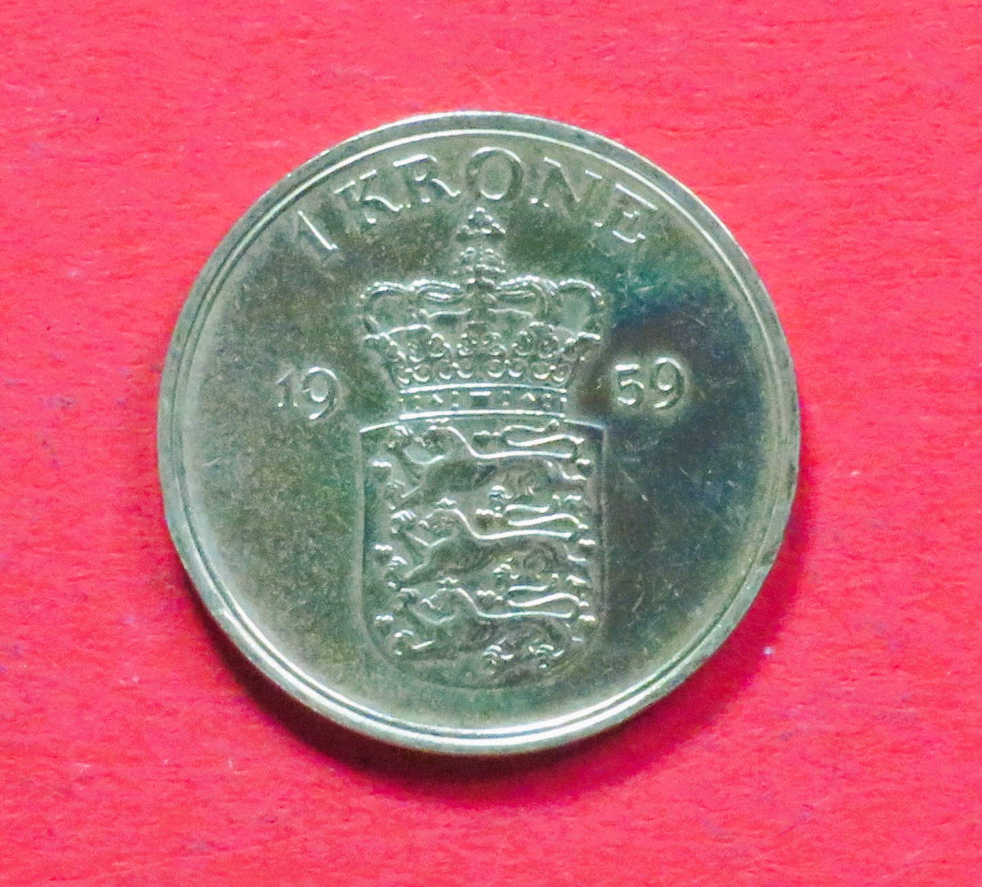Dänemark:  1 Krone, 1947-1960, gebraucht (used / ss), # 60