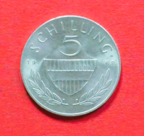 Österreich:  5 Schilling, 1968-2001, gebraucht (used / vz), # 78a