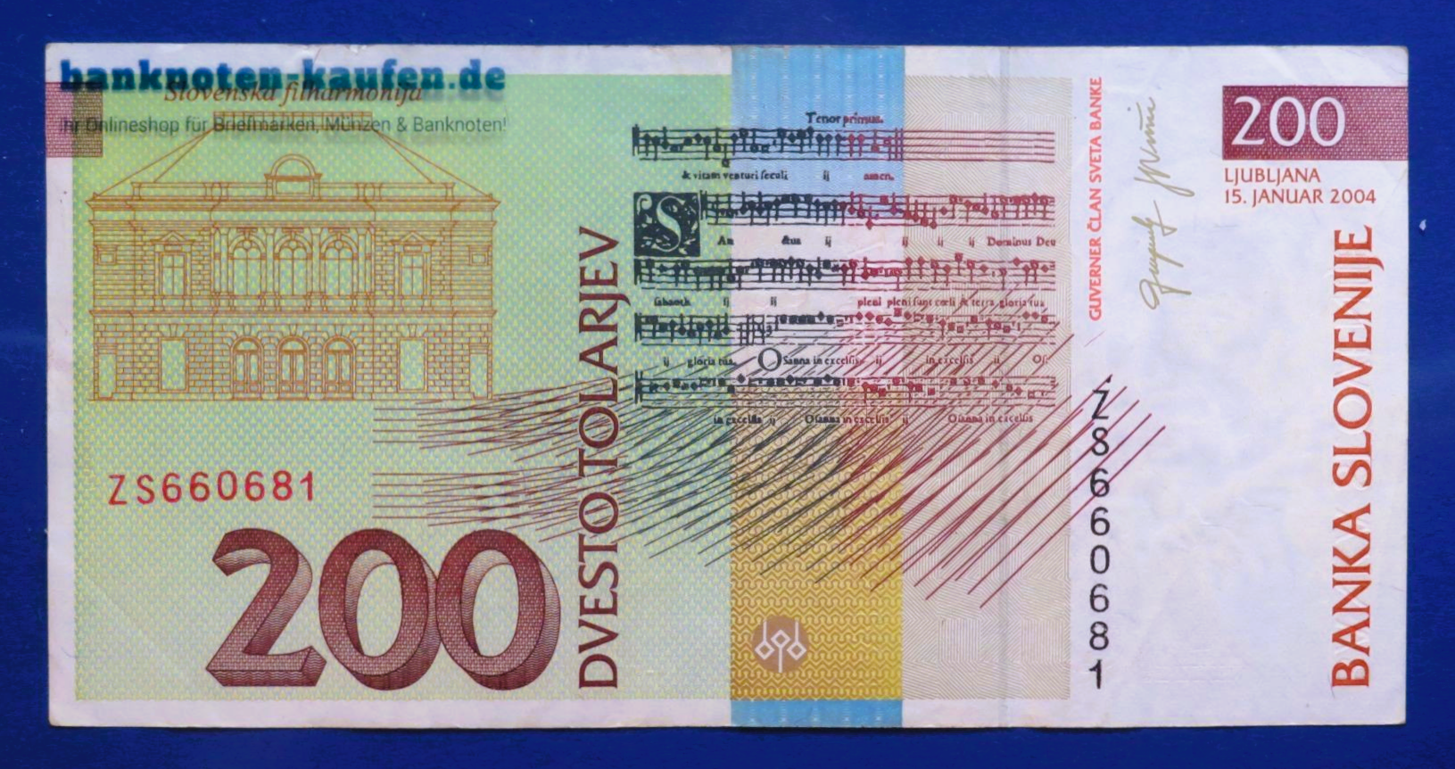 Slowenien, 200 Tolarjev, 2004, gebraucht (USED / VF), P-15d