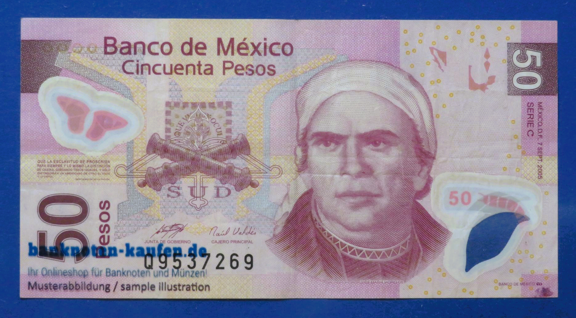 Mexico, 50 Pesos, 2005, circulated (USED / VF), Polymer, P-123