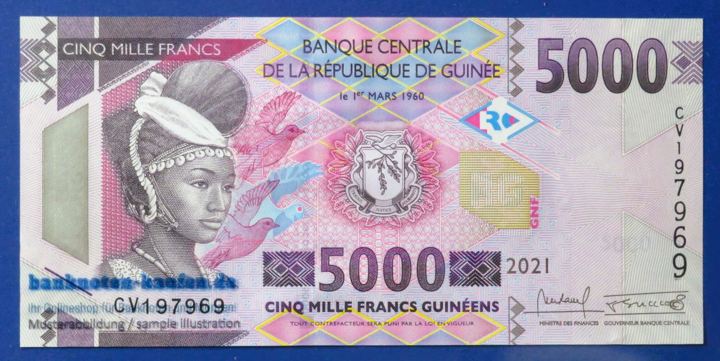 Guinea - 5,000 Francs, 2021, uncirculated (UNC)