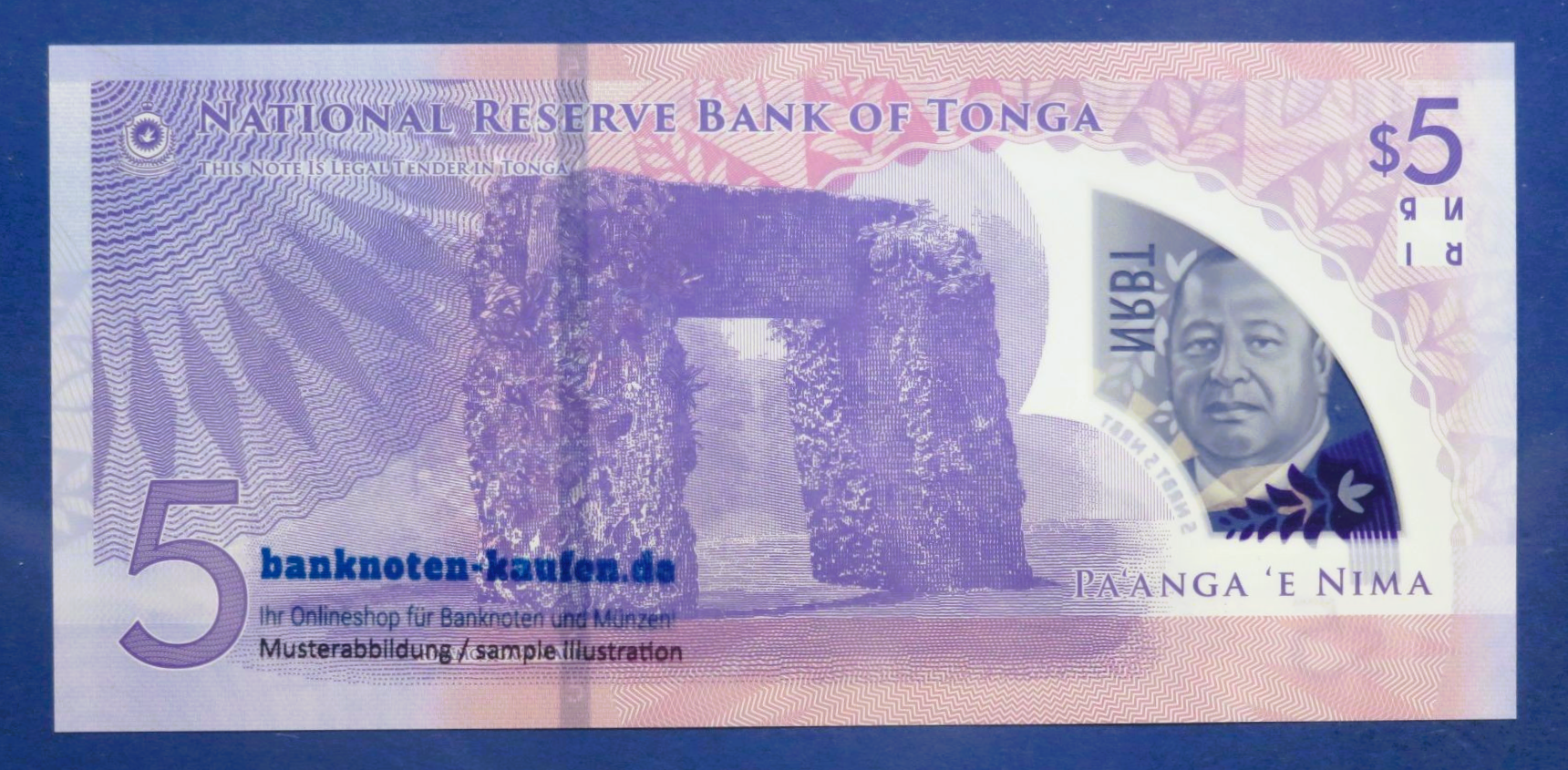 Tonga, 5 Pa`anga, 2023ND, kassenfrisch (UNC), Polymer, P-51