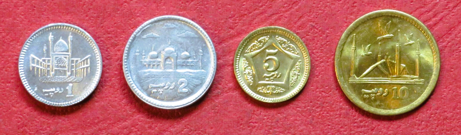 Pakistan, set of 4 coins, 1-10 Rupees, 2017-2021, uncirculated (UNC)