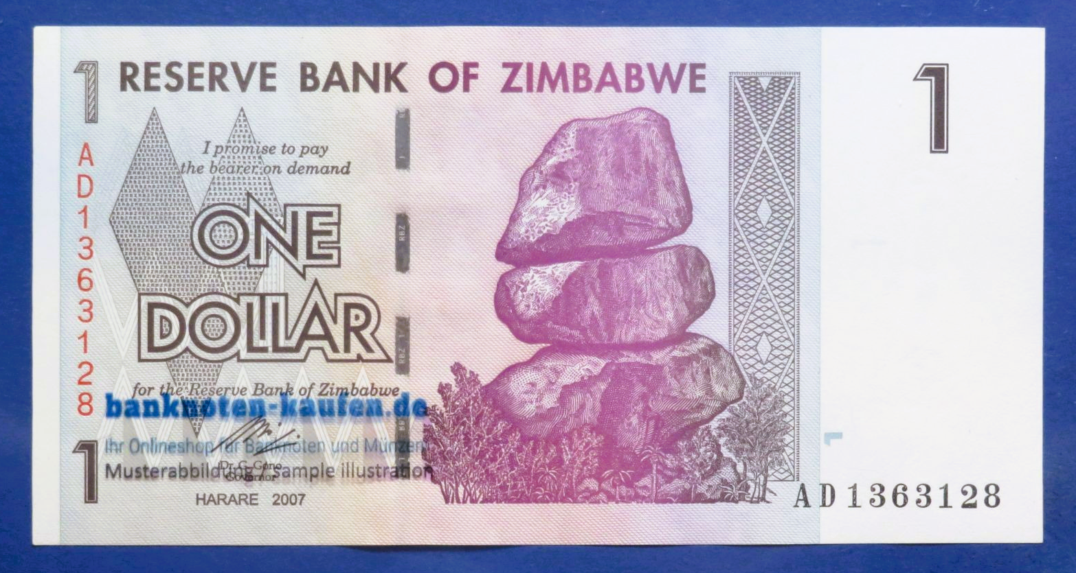 Zimbabwe, 1 Dollar, 2007, extremely fine (XF+), P-65