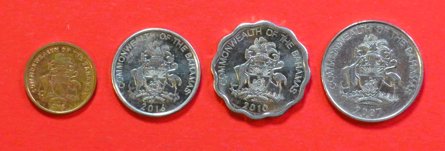 Bahamas - Set 2: 1/5/10/25 Cents, since 2007, circulated (USED / vf)
