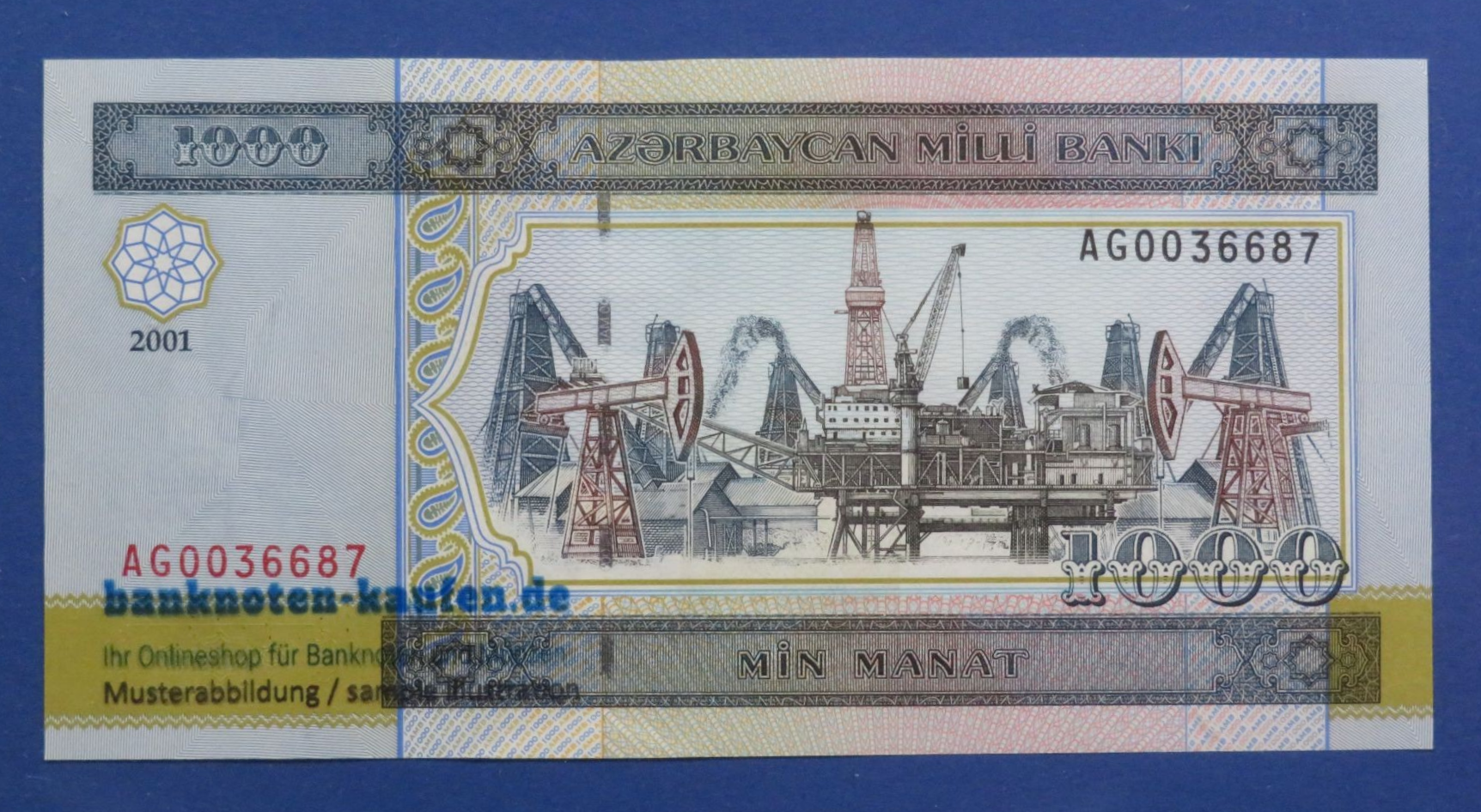 Azerbaijan - 1,000 Manat, 2001, uncirculated (UNC), P-23