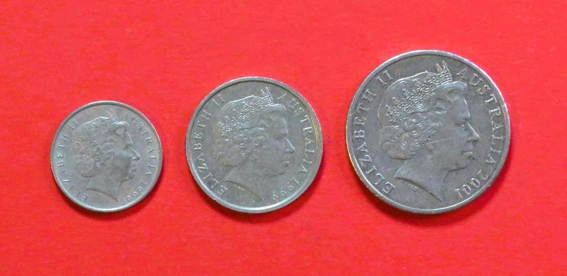 Australia - Set 3: 5/10/20 Cents, since 1999, circulated (USED / vf)