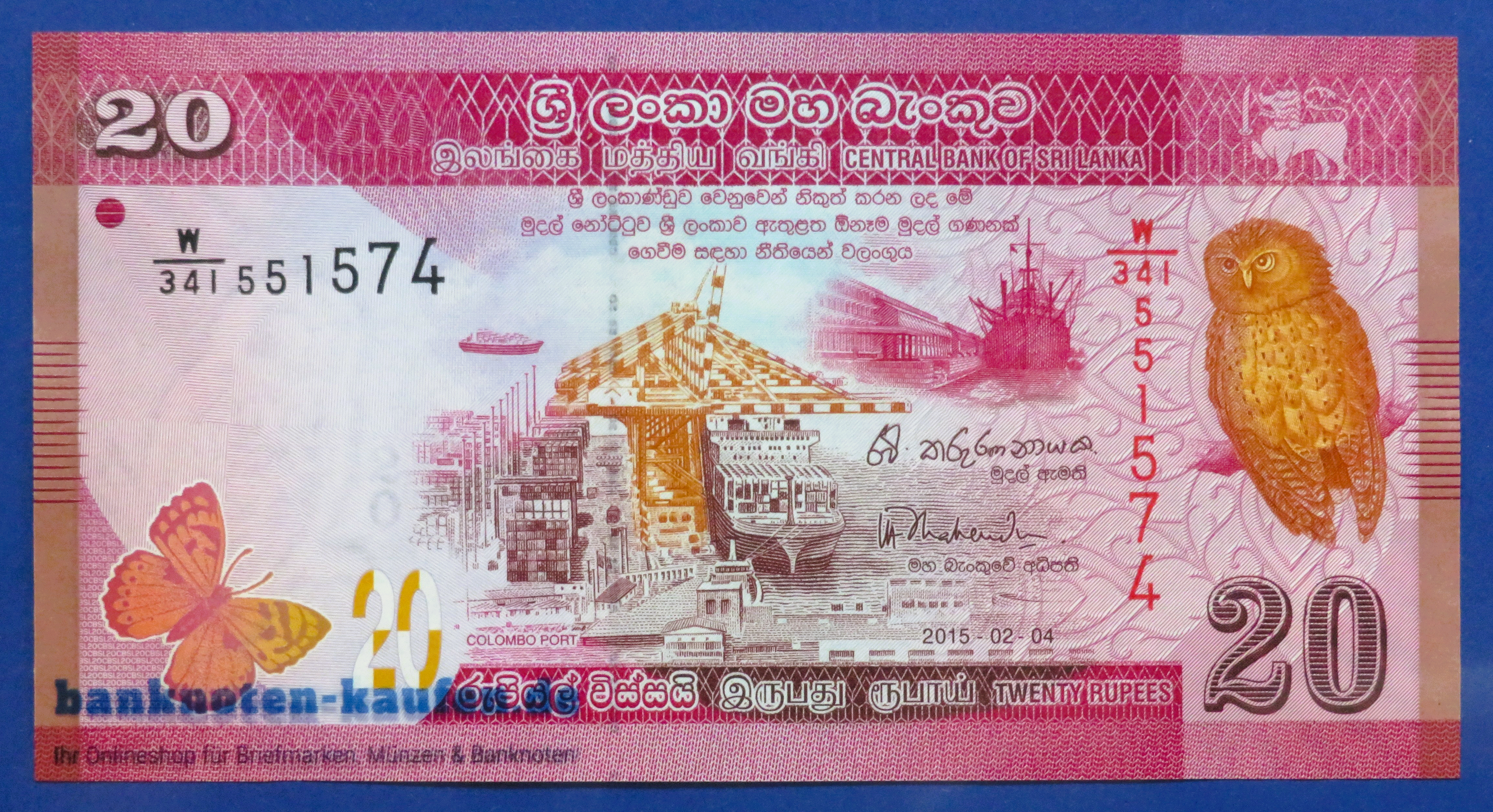Sri Lanka, 20 Rupien, 2015, kassenfrisch (UNC), P-123c