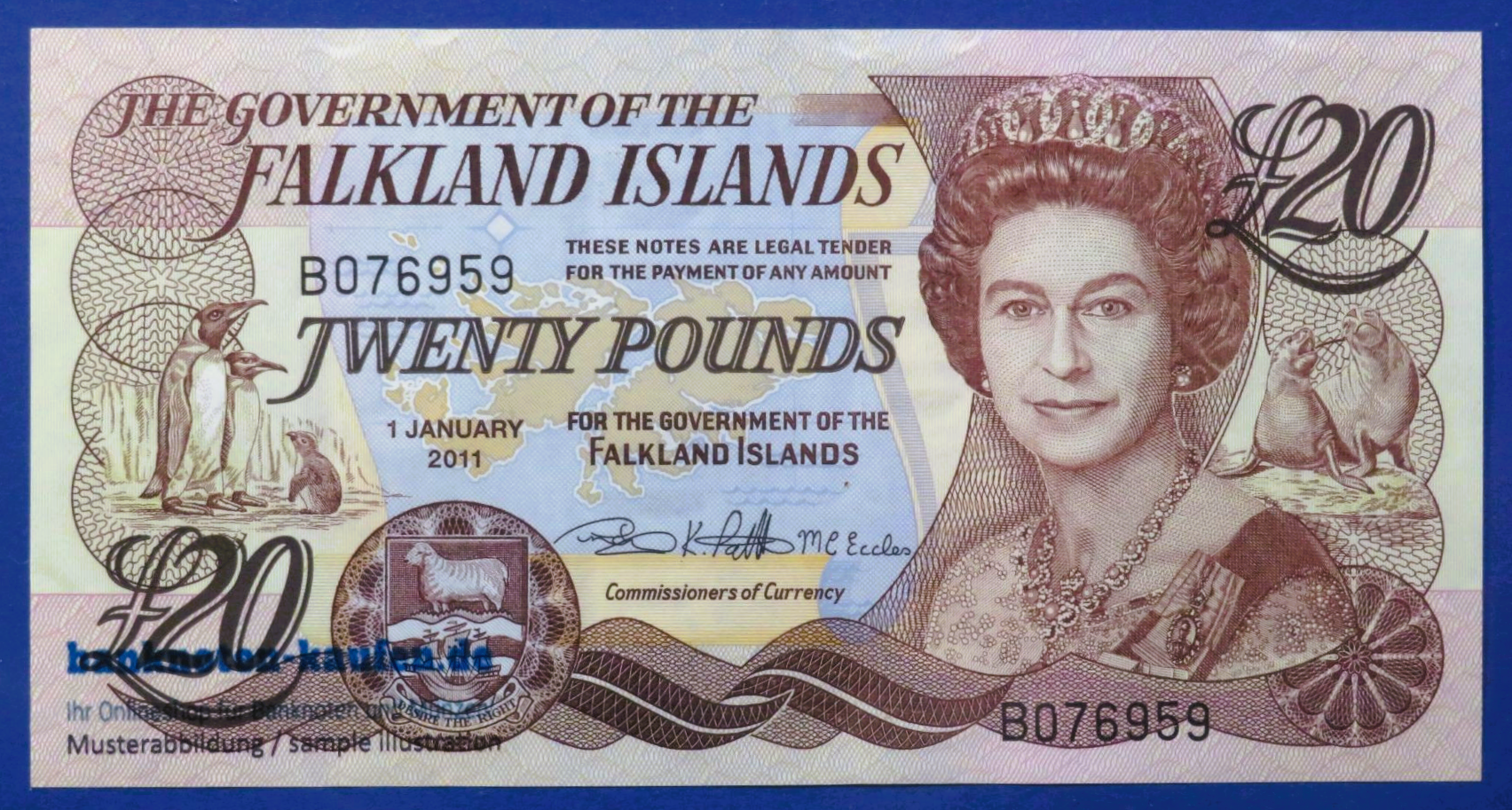Falkland Islands, 20 Pounds, 2011, uncirculated (UNC), P-19
