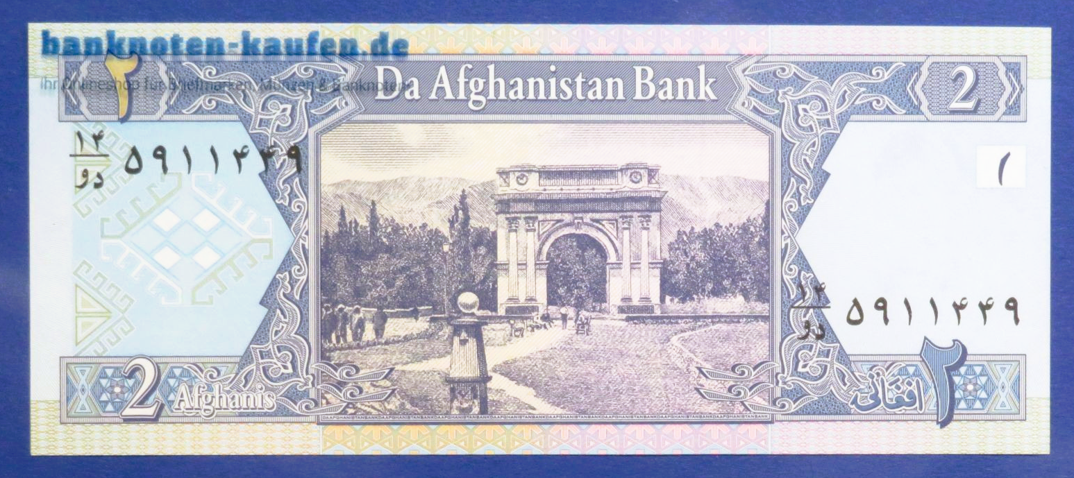 Afghanistan, 2 Afghanis, 2002, kassenfrisch (UNC), P-65