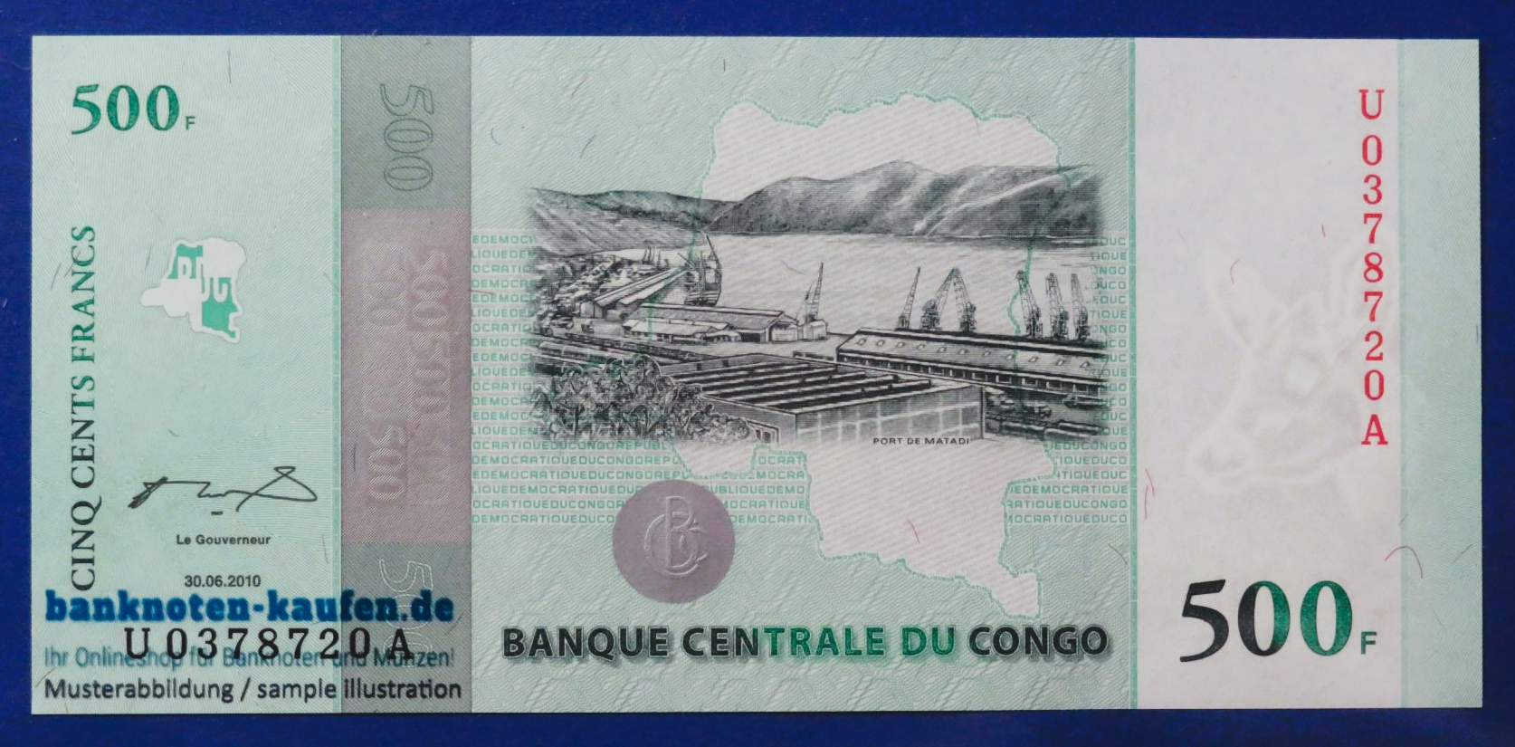 Congo D.R., 500 Francs, 2010, uncirculated (UNC), Commemorative issue, P-100