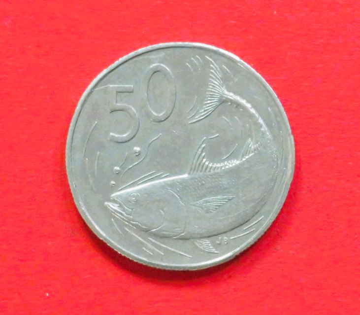 Cook Islands: 50 Cents, 1972-1983, circulated (used / vf), # 8
