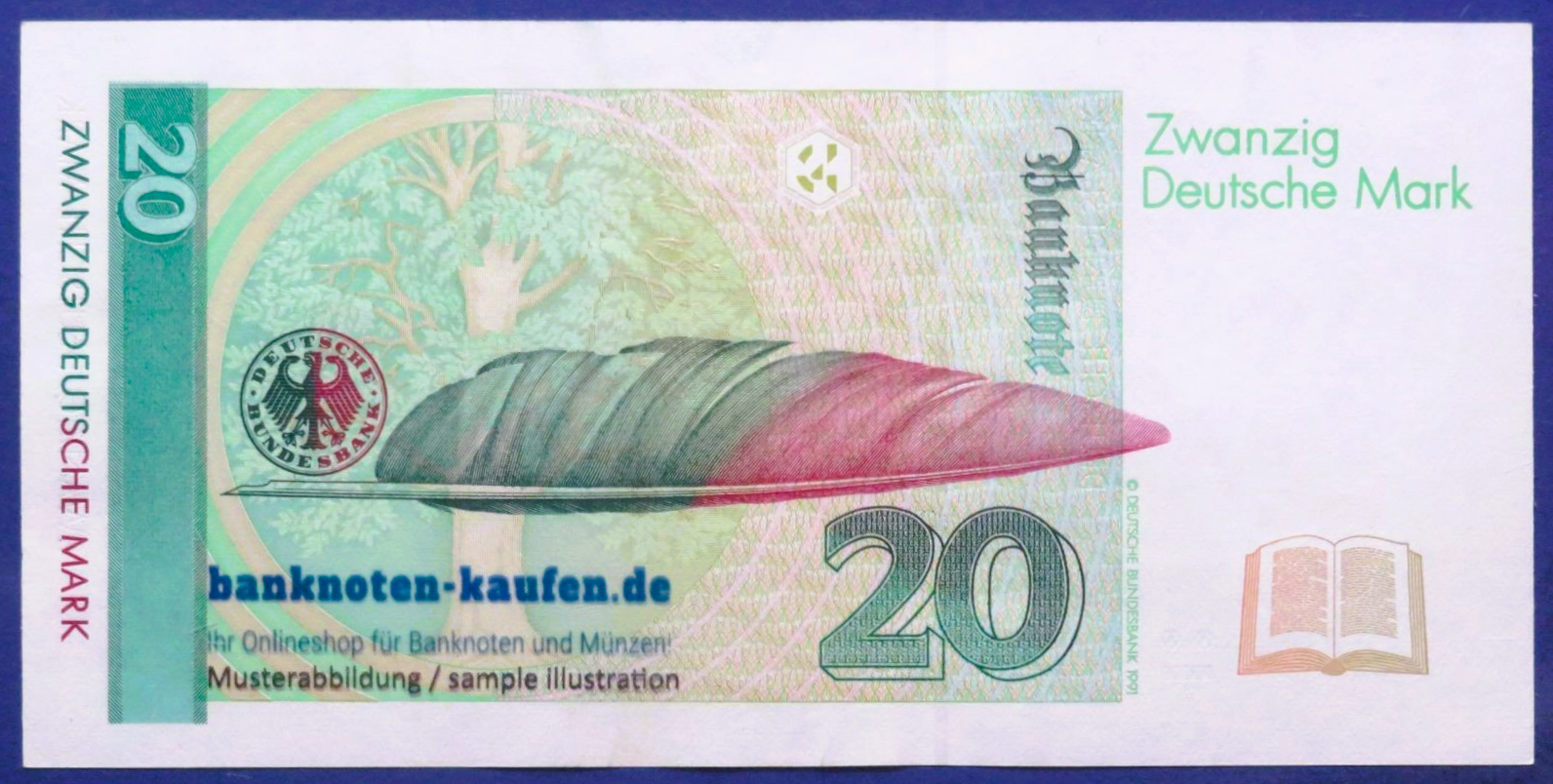 Bundesrepublik Deutschland, 20 Deutsche Mark, 1993, gebraucht (USED / XF), P-39b