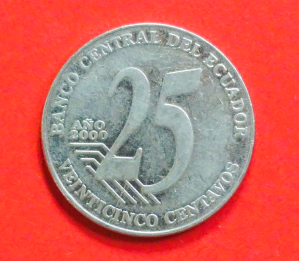 Ecuador: 25 Centavos, 2000, gebraucht (used / ss-vz), # 103