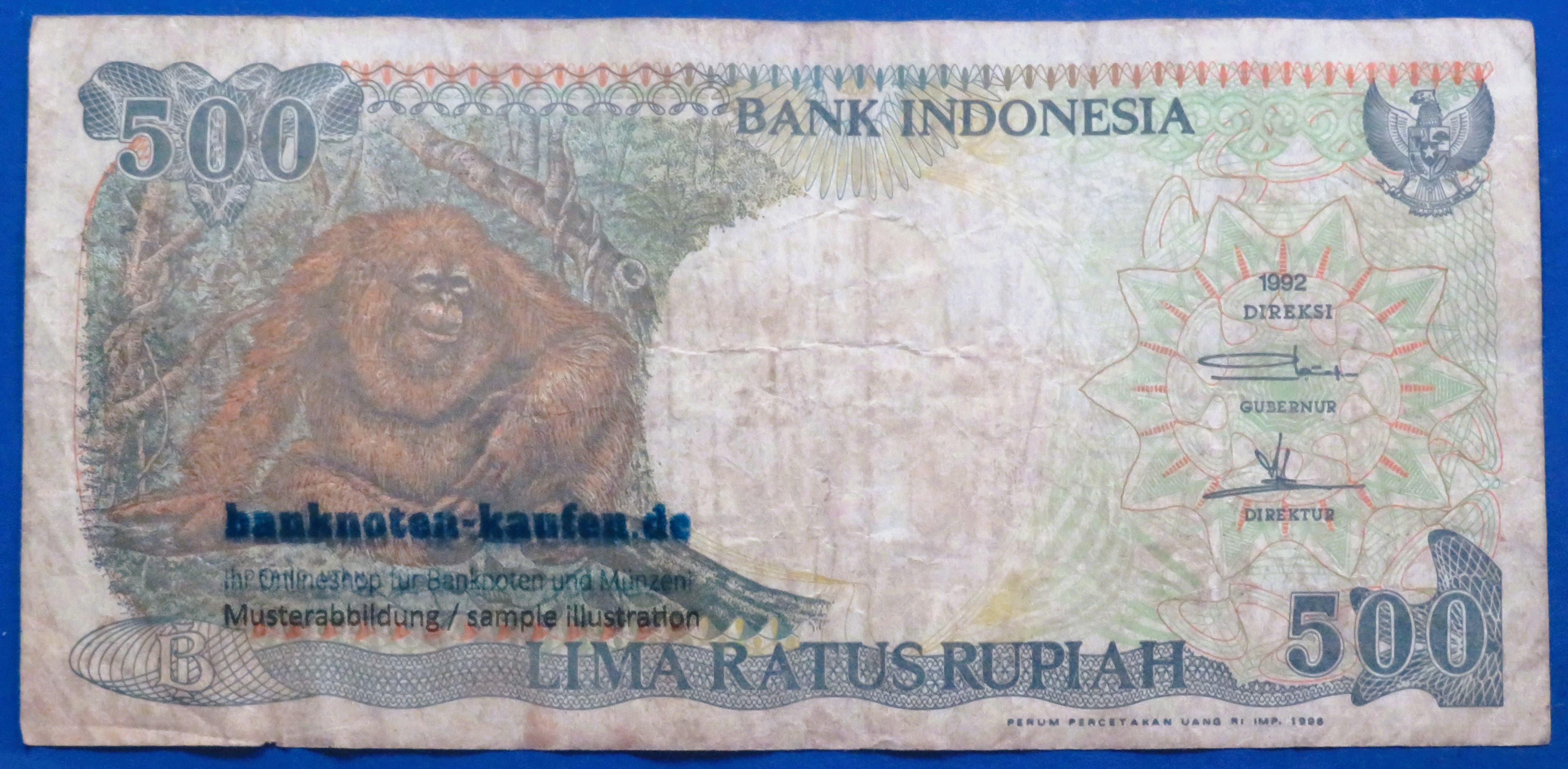 Indonesia, 500 Rupiah, 1992, circulated (USED / F), P-128