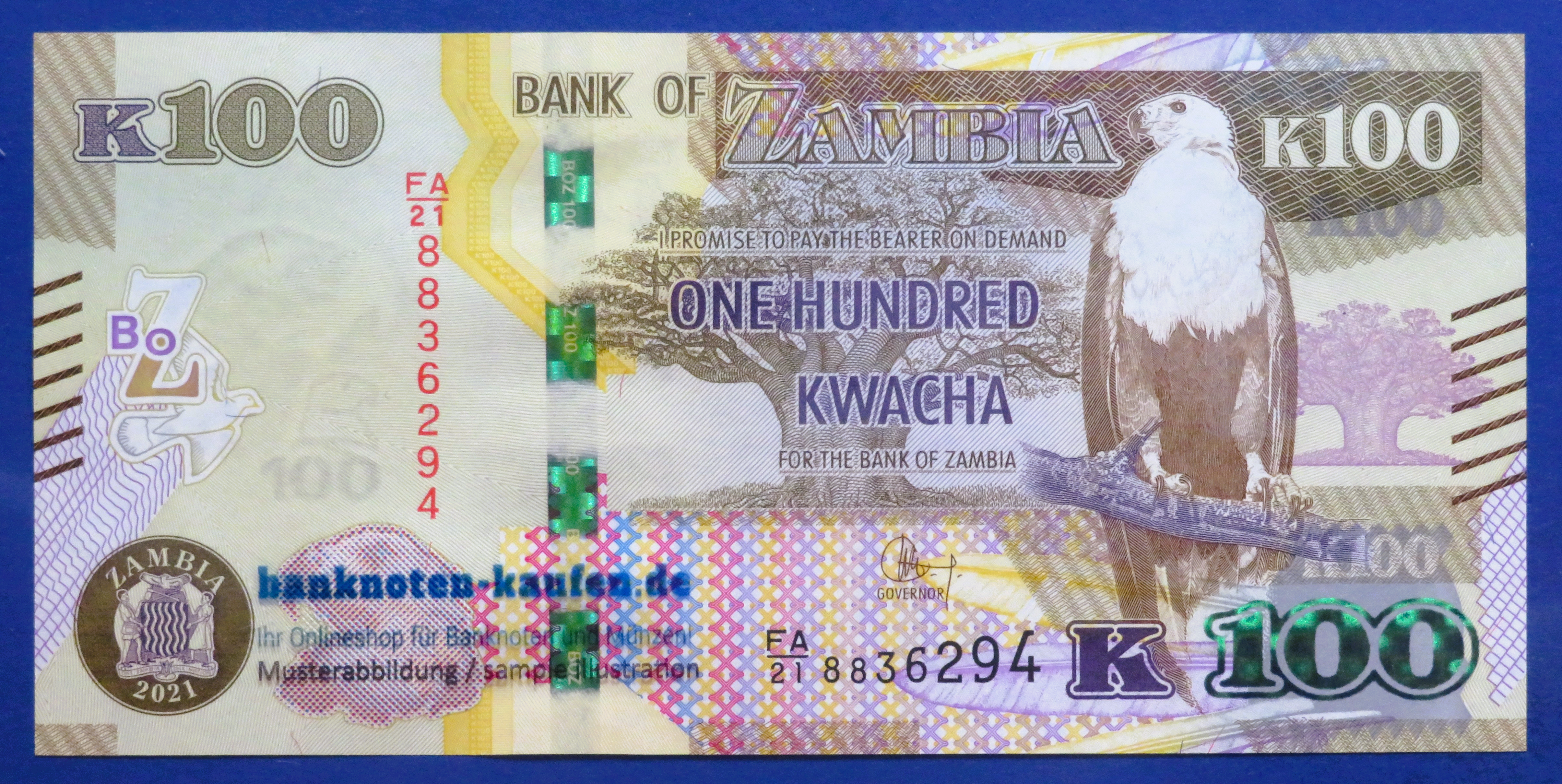 Zambia, 100 Kwacha, 2021, uncirculated (UNC), P-61d