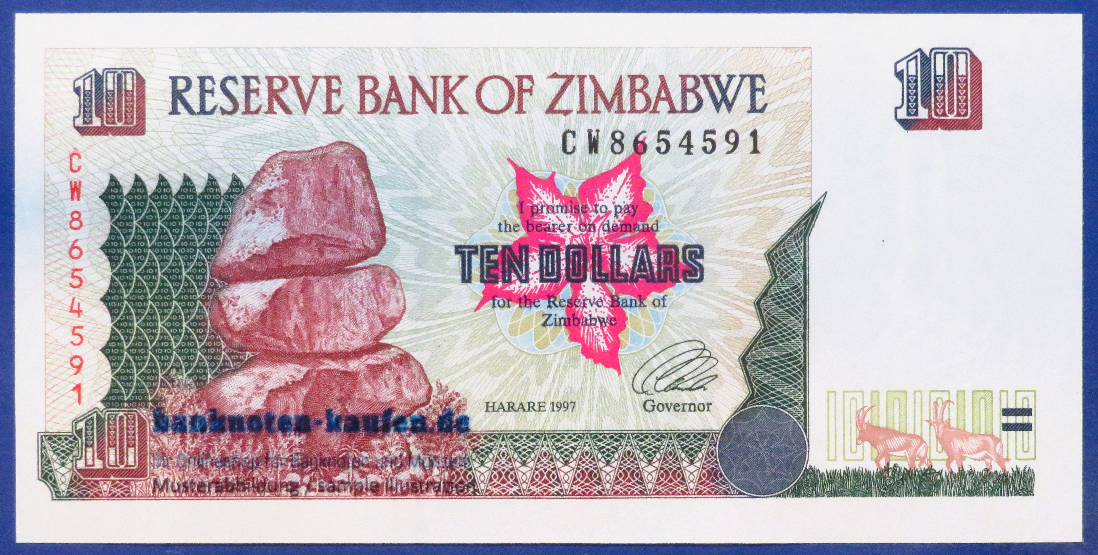 Zimbabwe, 10 Dollars, 1997, uncirculated (UNC), P-6