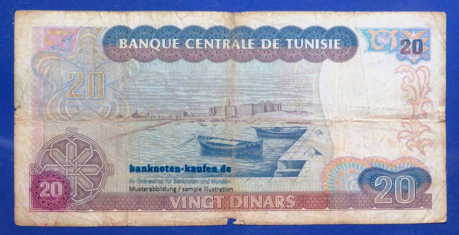 Tunesien, 20 Dinars, 1980, gebraucht (USED / VG), P-77